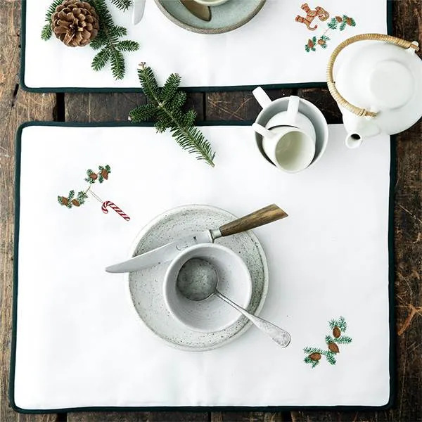 Langkilde & Søn - Weihnachtsplatzset mit Zuckerstange - 38 x 50 cm.